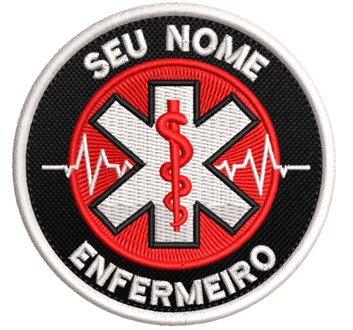 Patch Bordado profissão saúde Enfermeiro + Seu nome 7cm