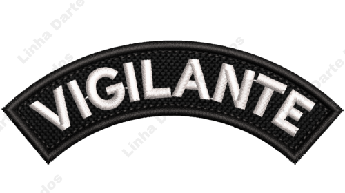 Patch Bordado Vigilante Tarjeta tag Ombro Meia Lua 10x3,5cm