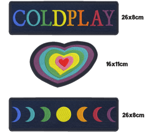 Patch Banda Coldplay Kit 3 Bordados para costas 26x30cm - Image 2