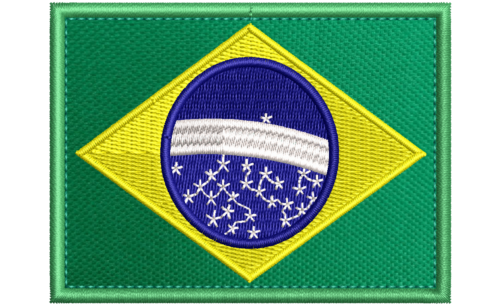 Patch bordado Bandeira Brasil 8x6cm