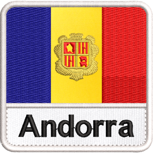 Patch Bordado Bandeira Andorra 7x7cm