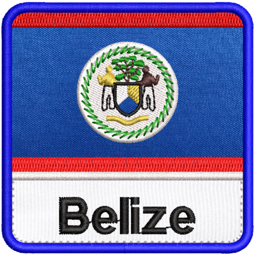 Patch Bordado Bandeira Belize 7x7cm