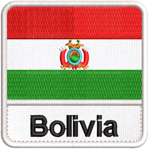 Patch Bordado Bandeira Bolovia 7x7cm