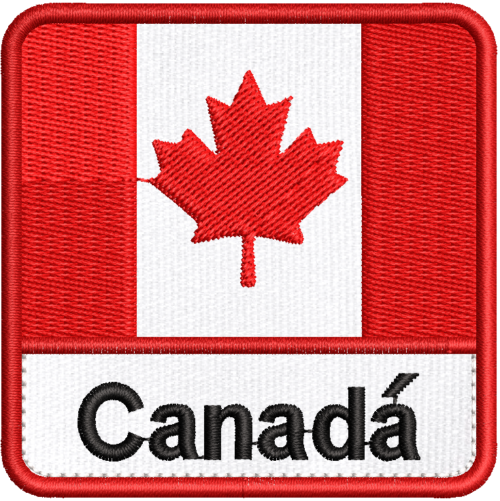 Patch Bordado Bandeira Canadá 7x7cm