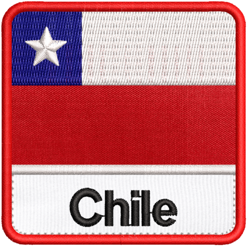 Patch Bordado Bandeira Chile 7x7cm