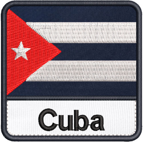 Patch Bordado Bandeira Cuba 7x7cm