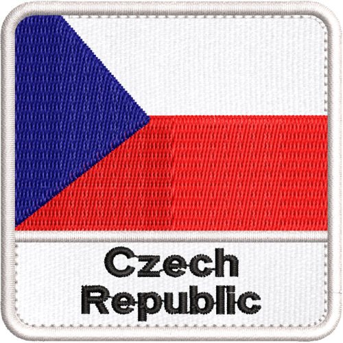 Patch Bordado Bandeira Czech Republic 7x7cm