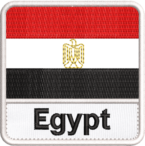 Patch Bordado Bandeira Egypt 7x7cm