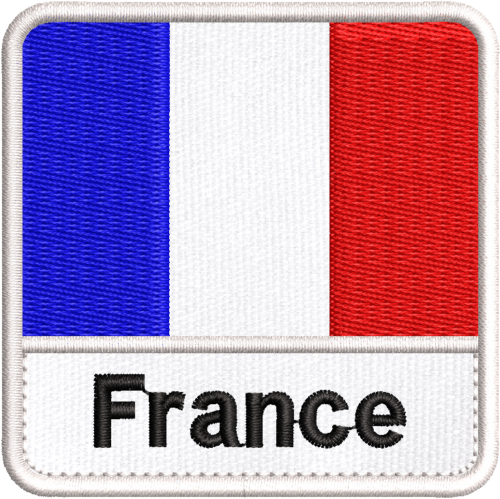 Patch Bordado Bandeira France 7x7cm