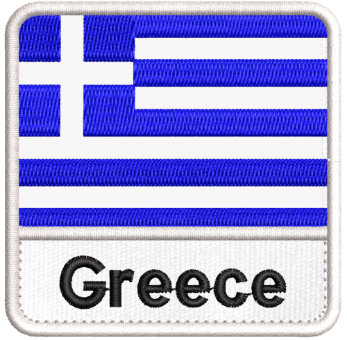 Patch Bordado Bandeira Greece 7x7cm