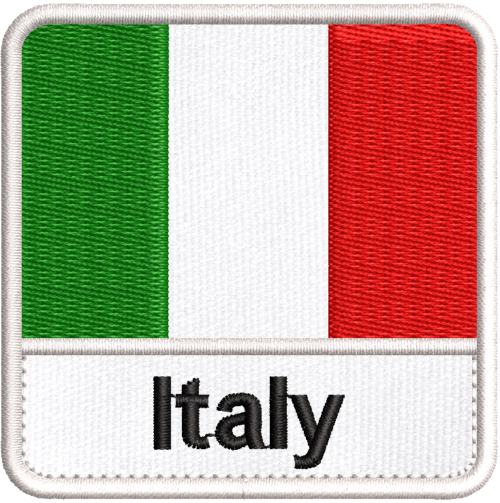 Patch Bordado Bandeira Italy 7x7cm