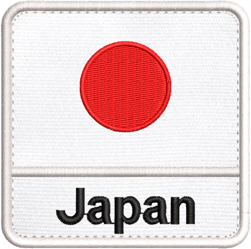 Patch Bordado Bandeira Japan 7x7cm