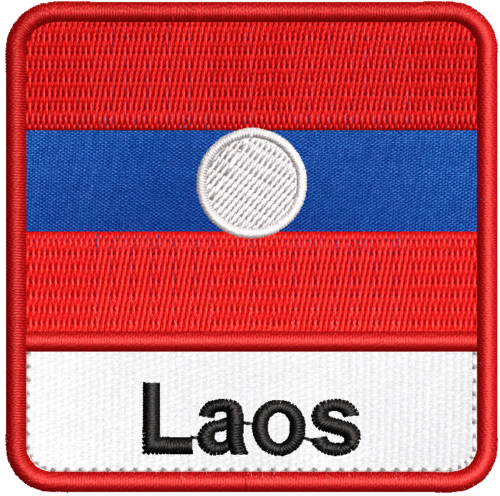 Patch Bordado Bandeira Laos 7x7cm