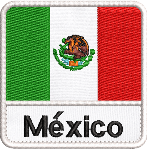 Patch Bordado Bandeira México 7x7cm