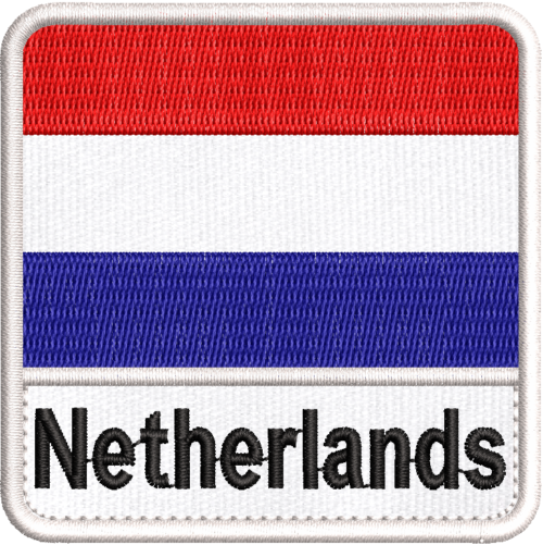 Patch Bordado Bandeira Netherlands 7x7cm