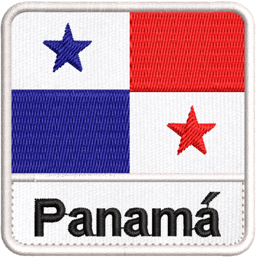 Patch Bordado Bandeira Panamá 7x7cm