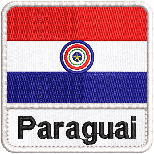 Patch Bordado Bandeira Paraguai 7x7cm