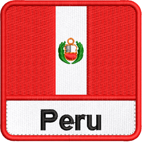 Patch Bordado Bandeira Peru 7x7cm