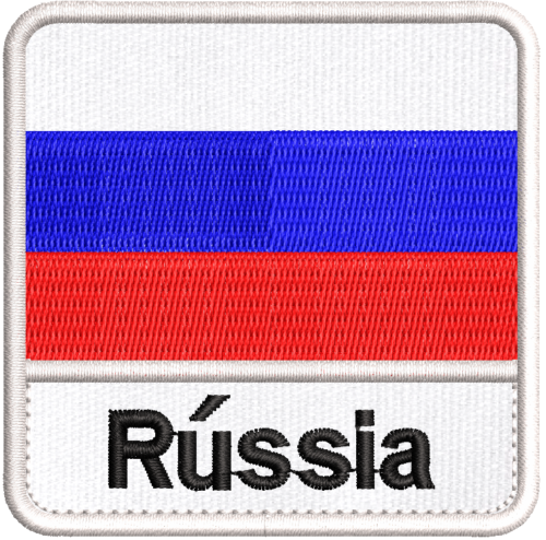 Patch Bordado Bandeira Rússia 7x7cm