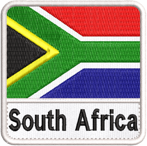 Patch Bordado Bandeira South Africa 7x7cm