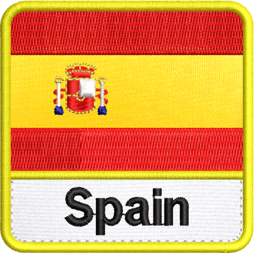 Patch Bordado Bandeira spain 7x7cm