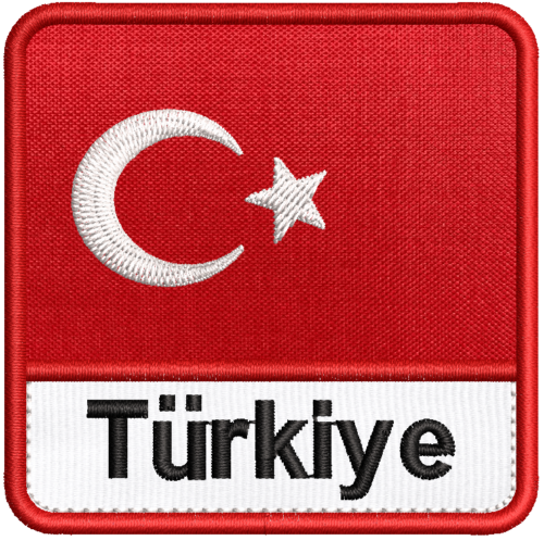 Patch Bordado Bandeira Turkiye 7x7cm