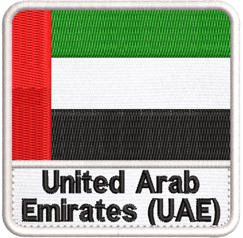 Patch Bordado Bandeira United Arab Emirates (UAE) 7x7cm