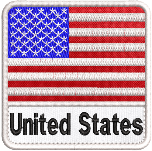 Patch Bordado Bandeira United States 7x7cm