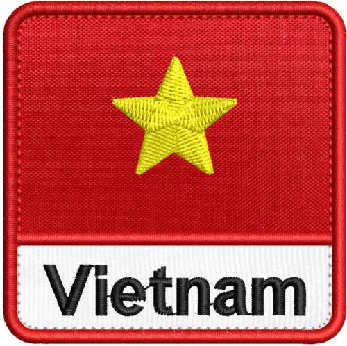 Patch Bordado Bandeira vietnam 7x7cm