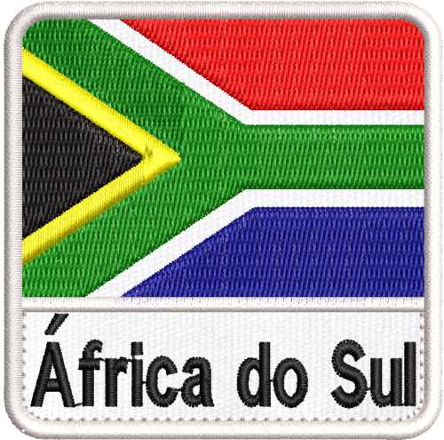 Patch Bordado Bandeira África do Sul 7x7cm