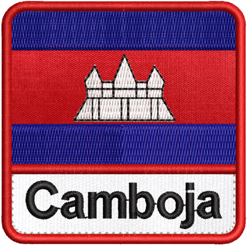 Patch Bordado Bandeira Camboja 7x7cm