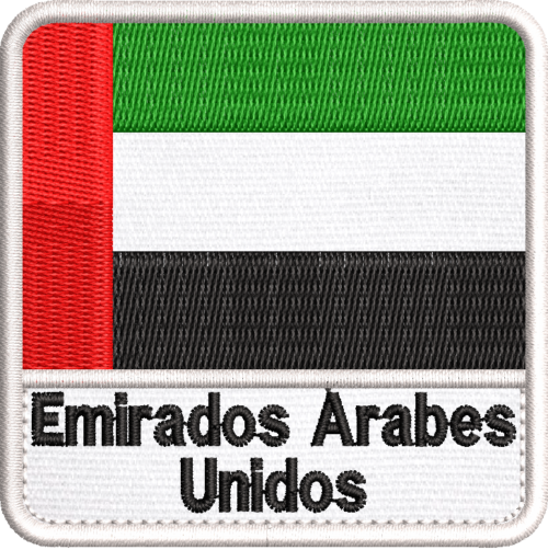 Patch Bordado Bandeira Emirados Árabes 7x7cm