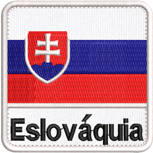 Patch Bordado Bandeira Eslováquia 7x7cm