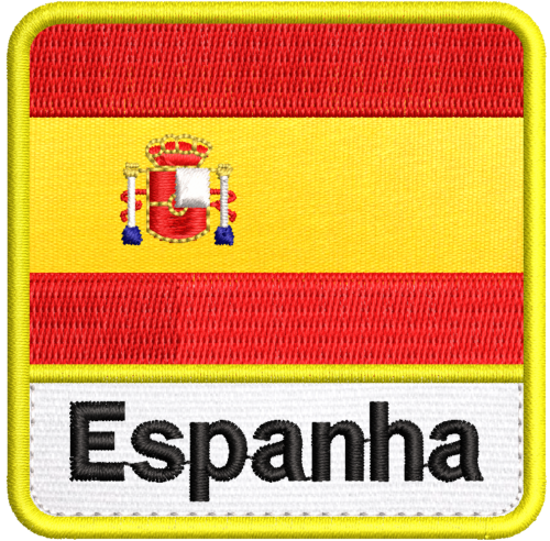 Patch Bordado Bandeira Espanha 7x7cm