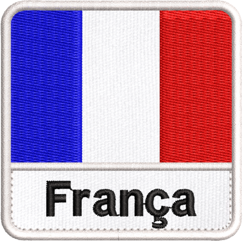 Patch Bordado Bandeira França 7x7cm