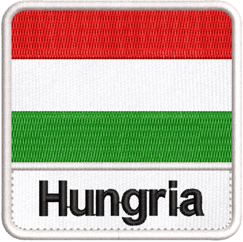 Patch Bordado Bandeira Hungria 7x7cm