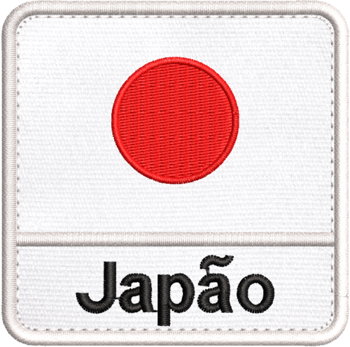 Patch Bordado Bandeira Japão 7x7cm