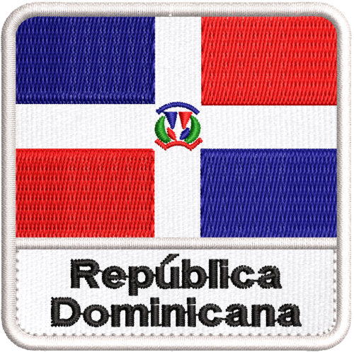 Patch Bordado Bandeira República Dominicana 7x7cm