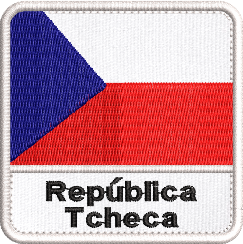 Patch Bordado Bandeira República Tcheca 7x7cm