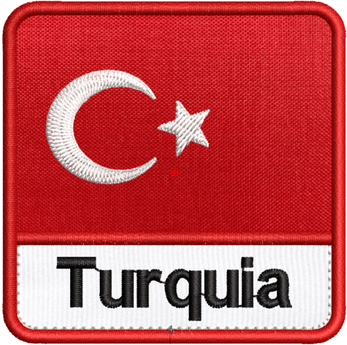 Patch Bordado Bandeira Turquia 7x7cm