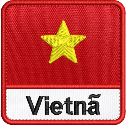 Patch Bordado Bandeira Vietnã 7x7cm