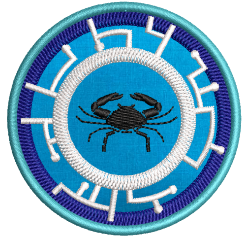 Patch bordado Caranguejo Aventuras com os Kratts Desenho 7cm