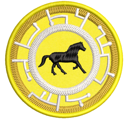 Patch bordado Cavalo Aventuras com os Kratts Desenho 7cm