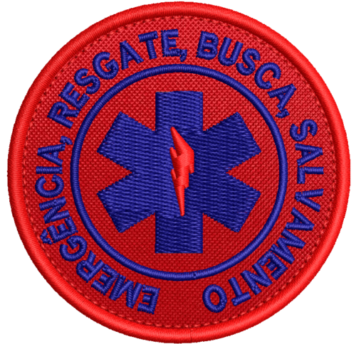 Patch Bordado Emergência, resgate, busca 7cm