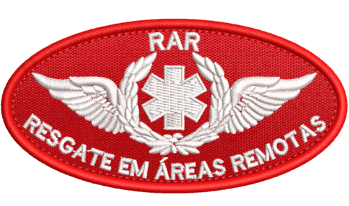 Patch Bordado RAR Resgate em Áreas Remotas 10x5cm