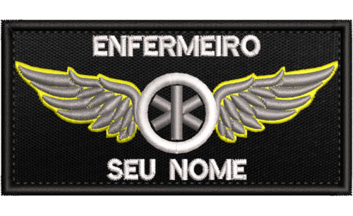 Patch Bordado Enfermeiro + seu nome 10x5cm