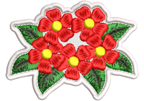 Patch Bordado Arranjo de Flores vermelhas 8x6cm - Image 4