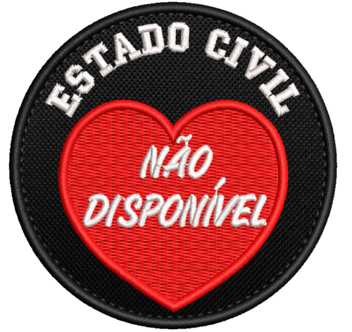 Patch Bordado Estado Civil Não disponível 8cm v1