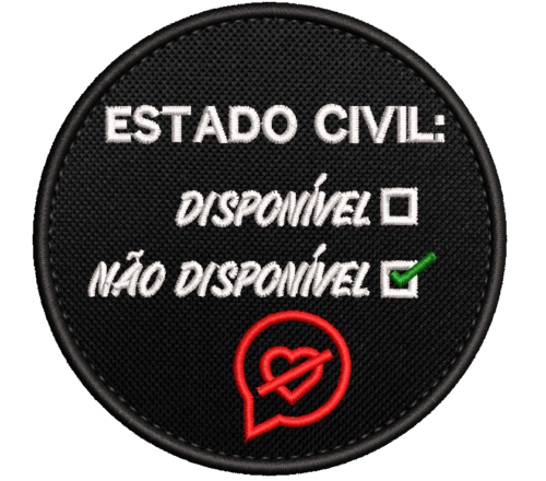 Patch Bordado Estado Civil Não disponível 8cm v2