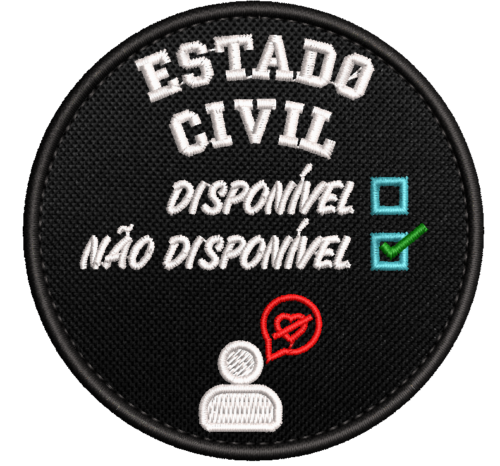 Patch Bordado Estado Civil Não disponível 8cm v3